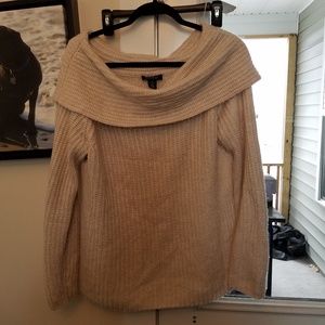 Wide/Boat Neck Creme Sweater